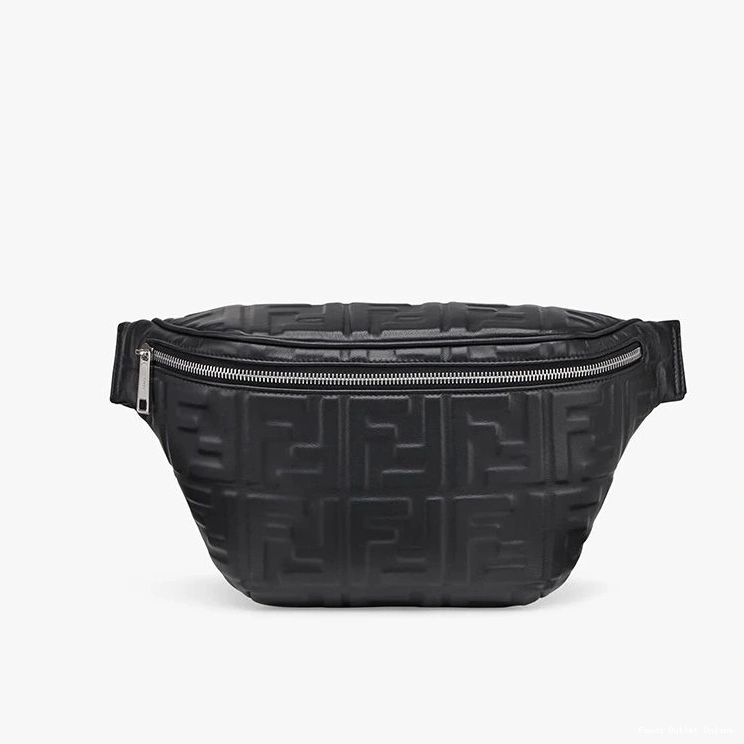 Cheap Motif Nappa Black FF Leather Bag Fendi In Belt 0824
